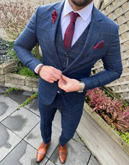 Donkerblauw pak heren