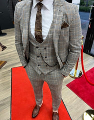 Grijs pak met patroon