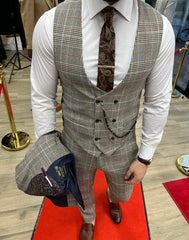 Grijs pak met patroon