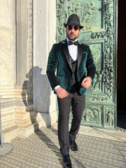 Hoge kwaliteit fluwelen herenpak met verfijnde details