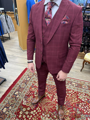 Bordeaux checked suit