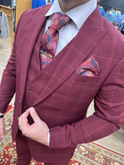 Bordeaux checked suit