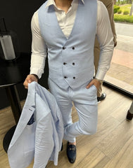 Lichtblauw Linnen Pak