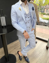 Lichtblauw Linnen Pak