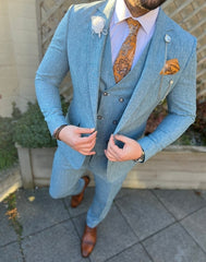 Aqua blue suit for men
