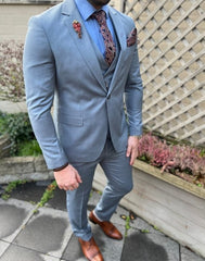 Lichtblauw pak heren