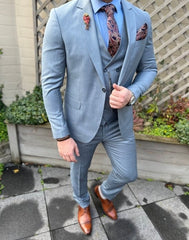 Lichtblauw pak heren