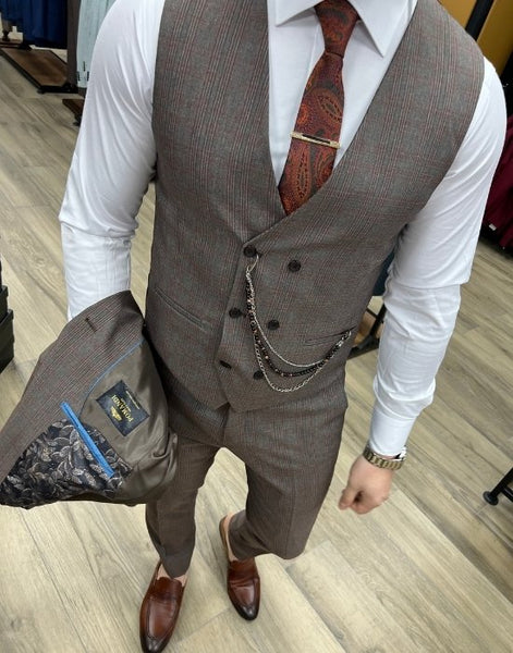 Costume Peaky Blinders Marron Carreau