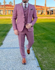 Pink checked suit