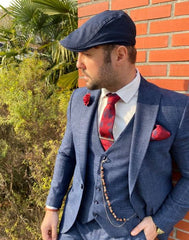 Costume pour homme bleu élégant avec une touche vintage