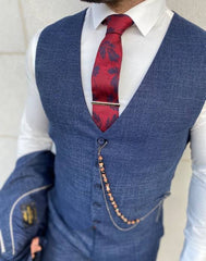 Costume pour homme bleu élégant avec une touche vintage