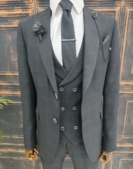 Costume à carreaux noir