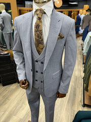 Costume stretch bleu-gris