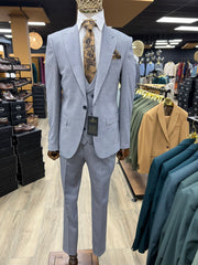 Costume stretch bleu-gris
