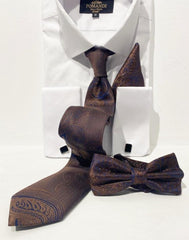 Bruin-blauw Stropdas/vlinderdas