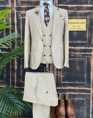 Beige pak heren - Pomandi.com