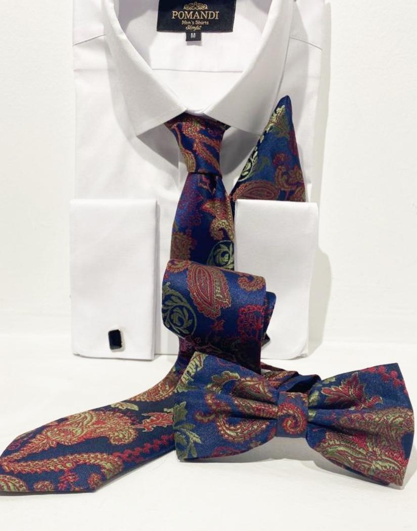 Blauwe Stropdas/vlinderdas met patroon - Pomandi.com