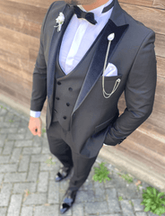 Zwart Bruidegompak | Fluwelen Kraag