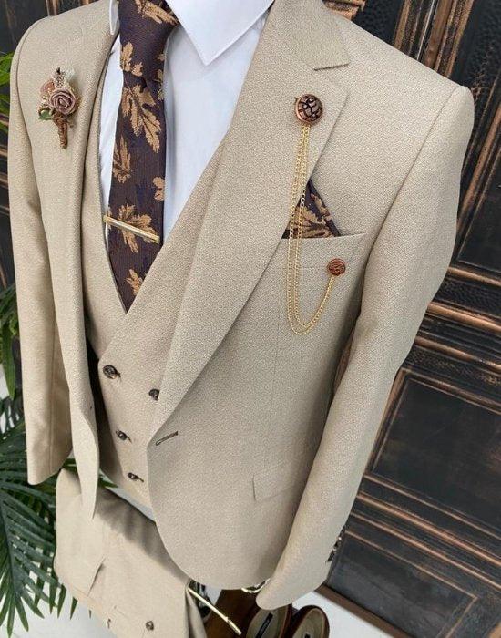 Beige pak heren - Pomandi.com