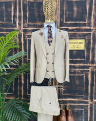 Beige pak heren - Pomandi.com