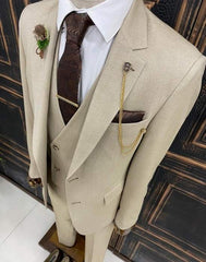 Beige trouwpak