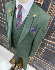 Donkergroen trouwpak