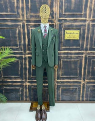 Donkergroen trouwpak