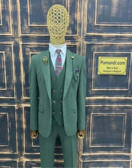 Donkergroen trouwpak