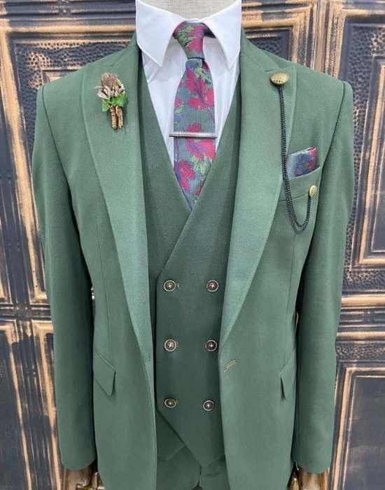 Donkergroen trouwpak