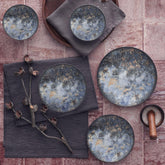 Grijs / goud porselein serviesset "Marble" serie 6p 24-delig