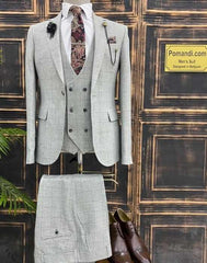 Geruit grijs pak heren