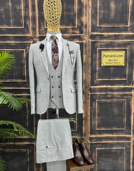 Geruit grijs pak heren