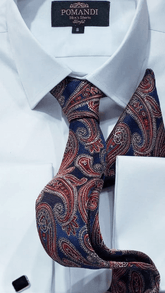 Bordeaux marineblauwe stropdas met patroon