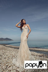 Mermaid lace wedding dress / zeemeermin kanten trouwjurk - PAPYON COLLECTION