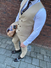 Boho beige trouwpak met zachte motief