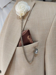 Gebroken wit corsage bruidegom - Pomandi.com