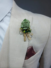 Groen corsage bruidegom - Pomandi.com