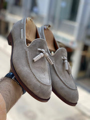 Grijze suite Loafers