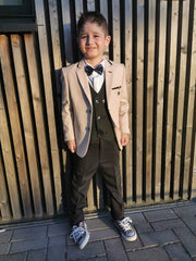 Beige jongenskostuum 5-14 jaar - PAPYON COLLECTION