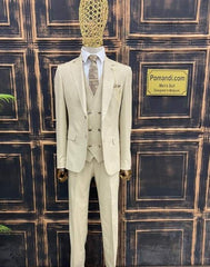 Beige kostuum heren