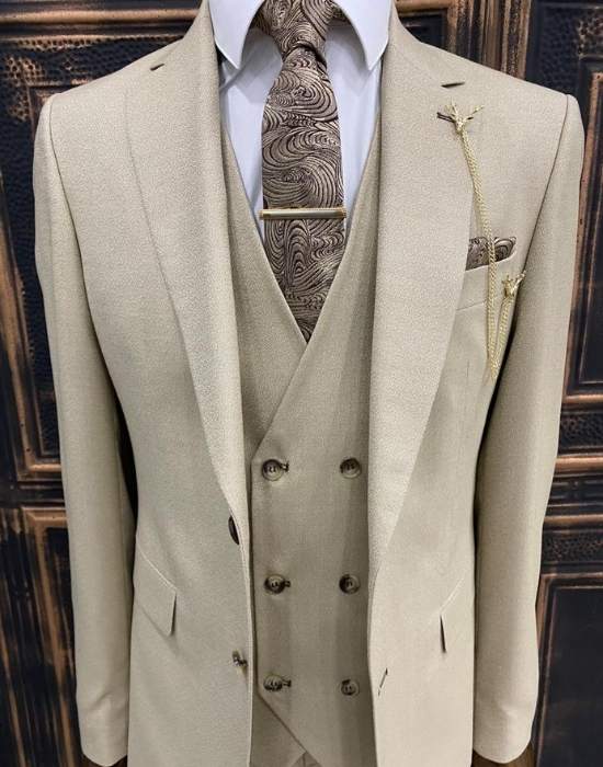 Beige kostuum heren