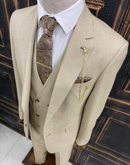 Beige kostuum heren