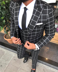 Zwart geruit Retro pak (0019) - PAPYON COLLECTION