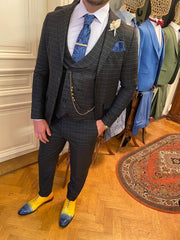 Zwart geruit retro pak (0255) - PAPYON COLLECTION