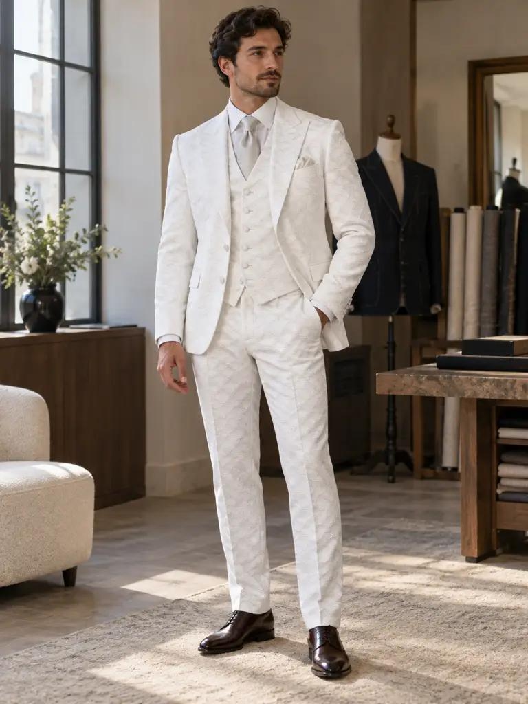 Trouwpak op maat — Jacquard, slim fit (BES001)