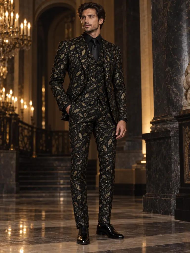 Gala kostuum op maat — Jacquard, slim fit (BES011)