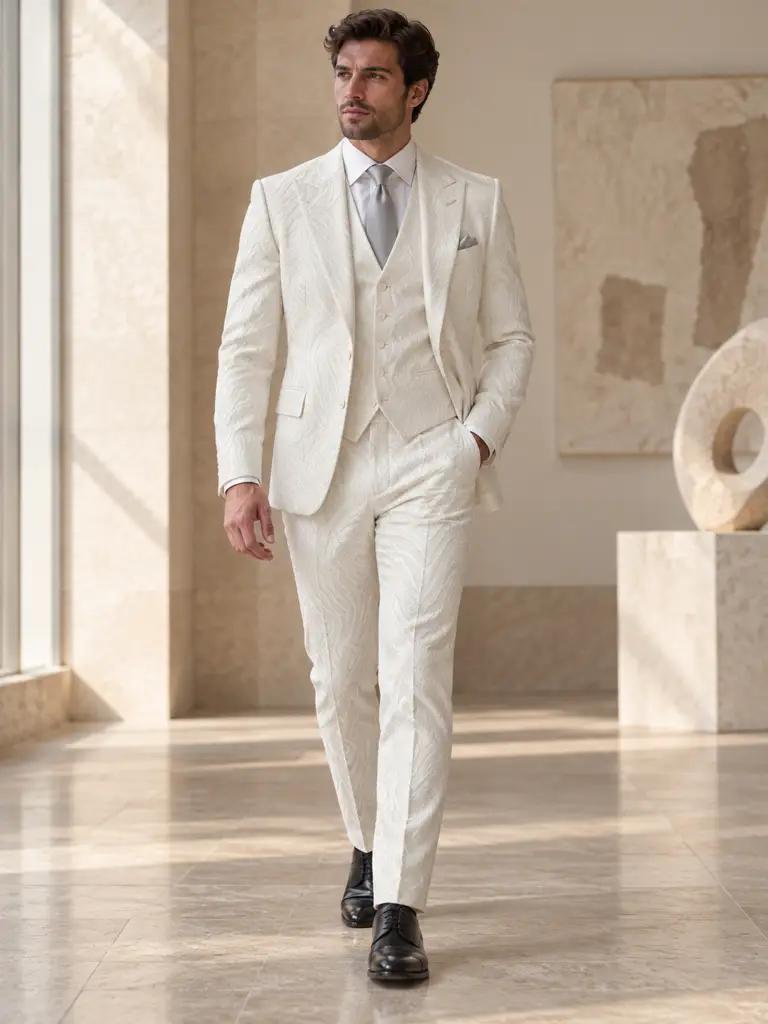 Trouwpak op maat — Jacquard, slim fit (BES006)