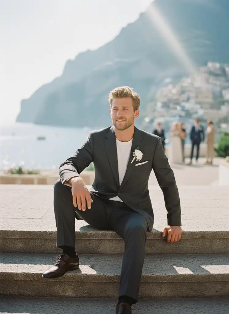 Trouwpak op maat — Super 110's wol, slim fit (V2736)