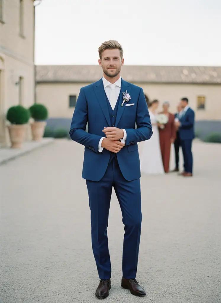 Donkerblauw Trouwpak Heren Slim Fit — Maatpak (V2511)