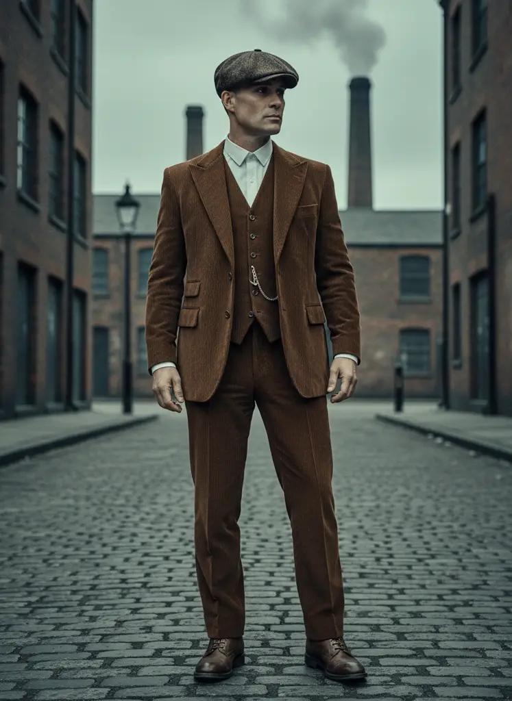 Bruin Corduroy Vintage Pak Heren — Maatpak (V1434)